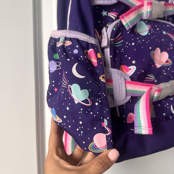 Pottery Barn Kids Mackenzie Rainbow Heart Galaxy Glow-in-the-Dark Backpack Large - Picture 10 of 14